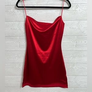 Zaful Women’s Little Red Satin Mini Dress